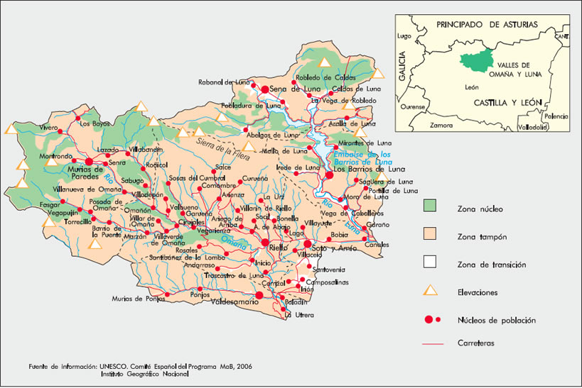 Valles de Omaña y Luna - Plano de Ubicación