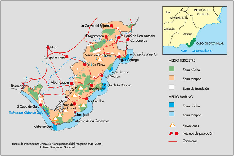 Plano de Situación Reserva Cabo de Gata-Nijar