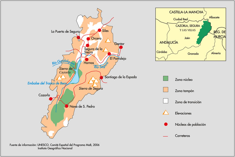 Plano de Ubicación - Sierra de Cazorla, Segura y las Villas